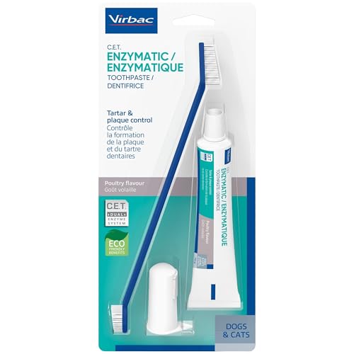 Virbac C.E.T.® Oral Hygiene Kit for Dogs | Poultry-flavor Toothpaste | Fingerbrush and Pet Toothbrush - view 2