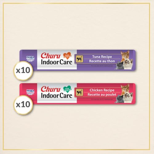INABA Churu Indoor Care for Hairball Control, Functional Lickable Cat Treat with Taurine & Green Tea Extract,  - view 6