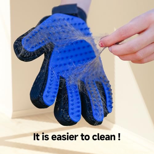 NVNAN Pet Hair Removal Glove for Dogs & Cats, 2-in-1 Deshedding Brush & Massage Mitt - Grooming Gloves for She - view 4