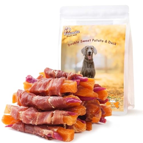 Pawmate Duck Double Purple Sweet Potato Wraps Dog Treats, Healthy Low Fat Dog Jerky High Protein for Training  - view 2
