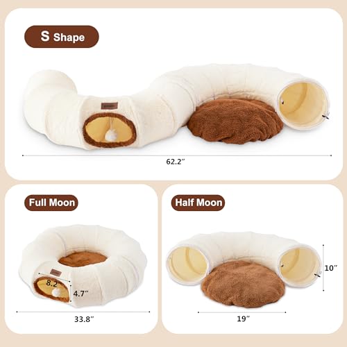 Cat Tunnel Bed for Indoor Cats, Cute Cat Donut Toy Tunnel for Small Large Cats, Peekaboo Pet Cave Play Tunnel  - view 4