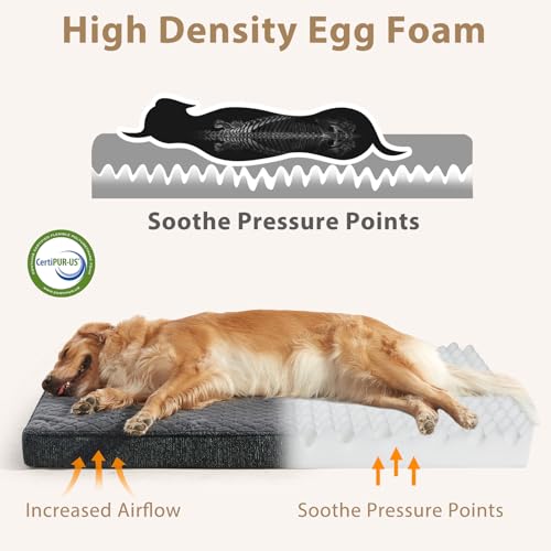 JOEJOY XL Dog Beds Large Sized Dog, Orthopedic Big Dogs Crate Bed with Washable Removable Cover, Extra Thick E - view 4