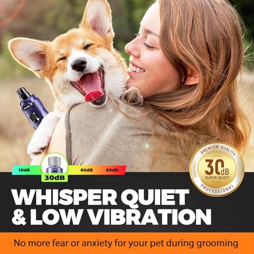 Whisper Quiet Dog Nail Grinder with 4 LED Lights, Safe & Stress-Free for Sensitive Dogs Cats of All Breeds & S - view 3