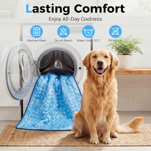 Dog Cooling Mat, Large Cooling Pad for Dogs Cats, Portable Self Cooling Dog Bed Cooling Blanket, 40" x 28" Was - view 6