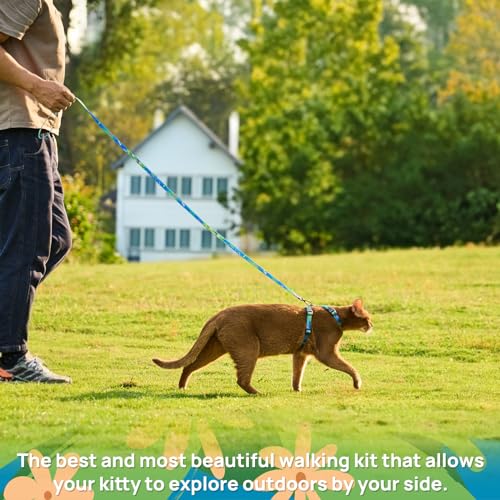 Cat Harness and Leash Set - Escape Proof Adjustable Cat Harness, Comfortable Soft Lightweight, Use Safe & Easy - view 3