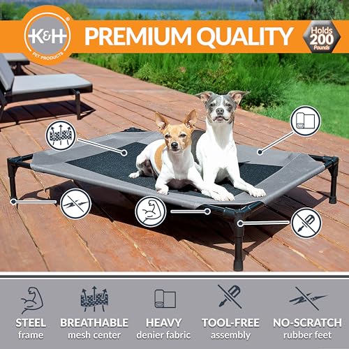 K&H Pet Products Outdoor Elevated Dog Cot, Breathable Cooling Elevated Cot Hammock Pet Bed for Large Dogs, Was - view 3