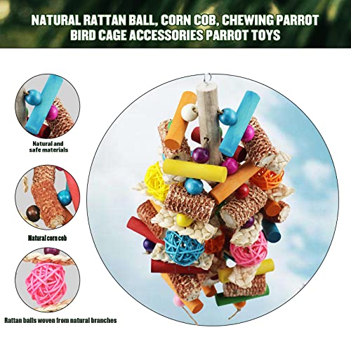 Bird Toys, Parrot Toys for Large Birds, Natural Peppered Wood African Grey Parrots, Macaws, Cockatoos, Parrot  - view 3