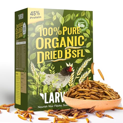 5LB Non-GMO Dried Black Soldier Fly Larvae for Chickens 45% Protein High Calcium Chicken Feed Alternative to M - view 2