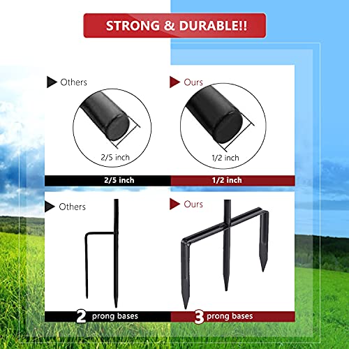 EXCMARK 2 Pack Shepherd Hook Adjustable Height 31/24/16’’ 1/2 inch Thick Use at Weddings, Hanging Solar Lights - view 3