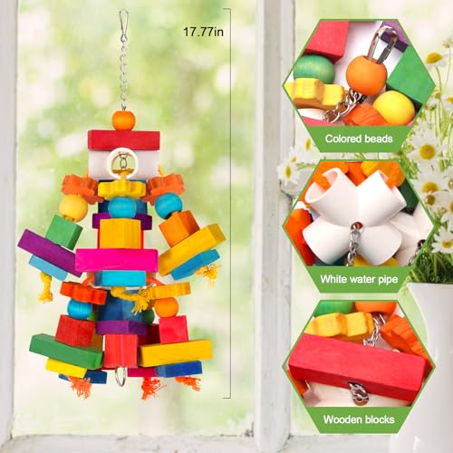 Kyouki Large Parrot Toy, Bird Toys for Cockatoos,Macaws, African Grey, Parrots,Conures, Lovebirds, Multicolore - view 3