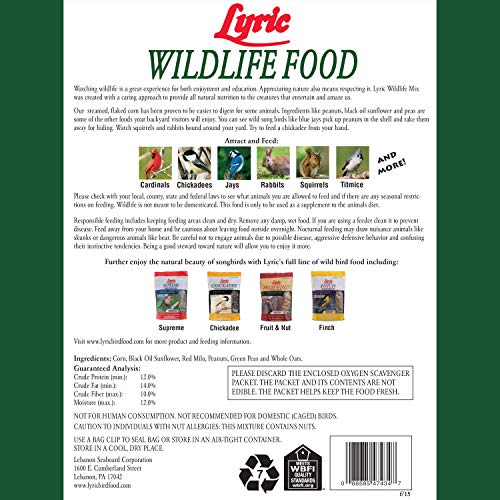 Lyric Wildlife Critter Food for Deer, Squirrels, Turkeys & Rabbits, Wild Bird Seed for Outside Feeders, 10 lb  - view 3