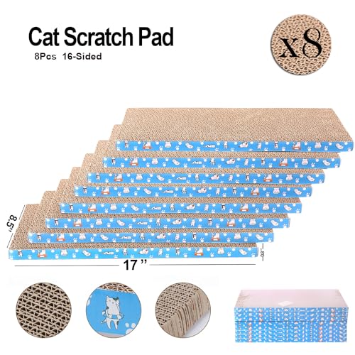 8 Packs in 1 Cat Scratch Pad, Cat Scratcher Cardboard,Reversible,Durable Recyclable Cardboard, Premium Scratch - view 4