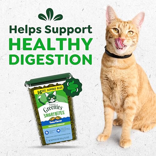 Greenies Feline Smartbites, Cat Treats Healthy Recipe, Indoor Cat Treats, Tuna Flavor, 16 oz. Tub - view 3
