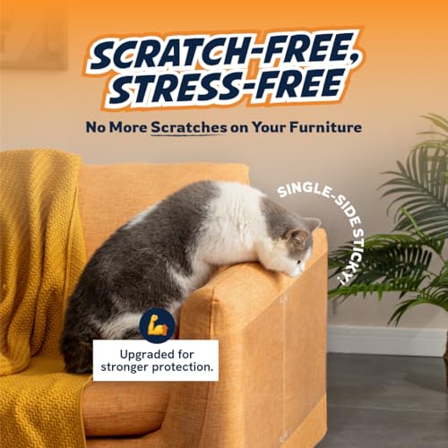 Panther Armor Furniture Protector, 8-Pack, Heavy Duty Anti-Scratch Cat Couch Protector, Transparent - view 3
