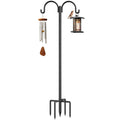 Relx Bird Feeder Pole - Adjustable Double Shepherds Hooks for Bird Feeder with 5 Prong Base - 76 Inch Heavy Du