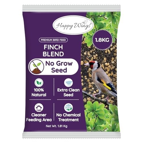 Happy Wings Finch Blend Bird Food - Mix of Sunflower Hearts/Kernels and Nyjer, 5 Pounds - No Grow Seed - For W - view 5