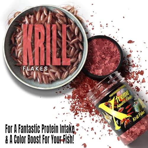 Xtreme Krill Flakes - Premium Max Protein Freshwater Fish Food with 100% Krill and Shrimp, & Vitamins for Opti - view 5
