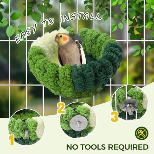 Bird Nest for Cage,Plush Hanging Bird Bed for Parakeet,Breeding Bird House for Conure,Budgie,Cockatiel,Lovebir - view 4