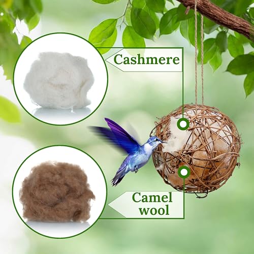 Hummingbird Nesters - Bird Nesting Material Holder for Wild Birds Wrens Finches - Refillable Outdoor Bird Nest - view 5