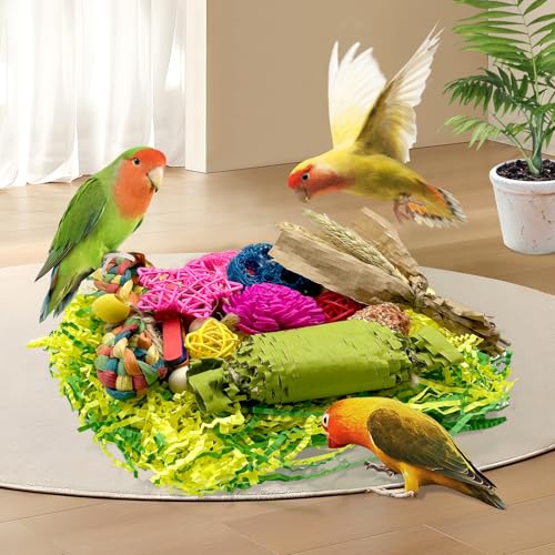 Natural Bird Toy Foraging Parrot Shredding Toys Box Conure Chewing Toys for Cockatiel Lovebird Parakeet Budgie - view 5