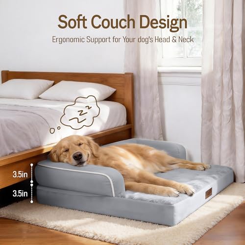 Comfort Expression Washable Orthopedic Dog Bed for Extra Large Dogs XL Grey | Waterproof Memory Foam Pet Bed 4 - view 4