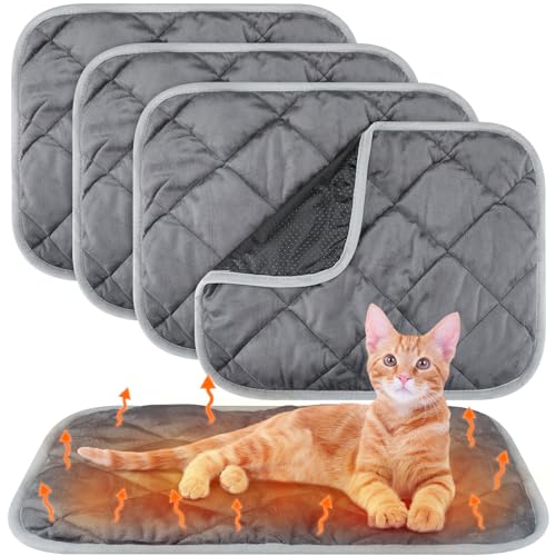 4 Pack Self Heating Cat Pad Self Warming Dog Mat Reflects Body Heat Extra Warm Thermal Pet Pad Washable Dog Ca - view 2