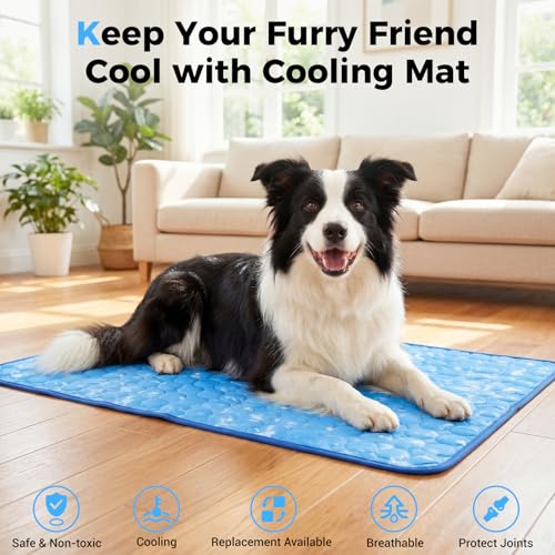 Dog Cooling Mat, Large Cooling Pad for Dogs Cats, Portable Self Cooling Dog Bed Cooling Blanket, 40" x 28" Was - view 3