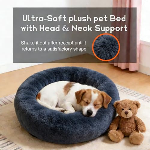 Comfort Donut Dog Bed - Ultra-Soft Pet Bed with Neck Support, 3 Sizes (Machine Washable) for Small/Medium/Larg - view 5