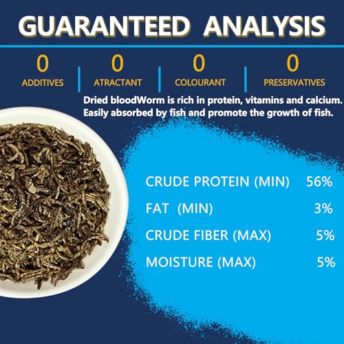 JADINGSFRAM Blood Worms Fish Food 3.5 oz, Freeze Dried Bloodworms for Fish, Bloodworms Fish Food for Freshwate - view 3