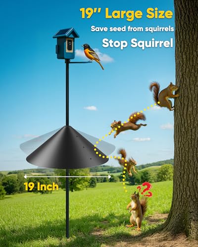 19 Inch Metal Squirrel Baffle for Bird Feeder Pole, Squirrel Proof Bird Feeders for Outdoors Hanging Cover for - view 4