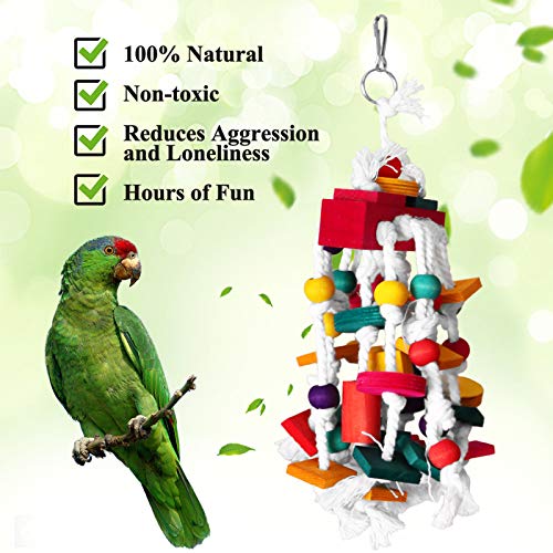 Rypet Bird Chewing Toy - Parrot Cage Bite Toys Wooden Block Bird Parrot Toys for Small and Medium Parrots and  - view 4