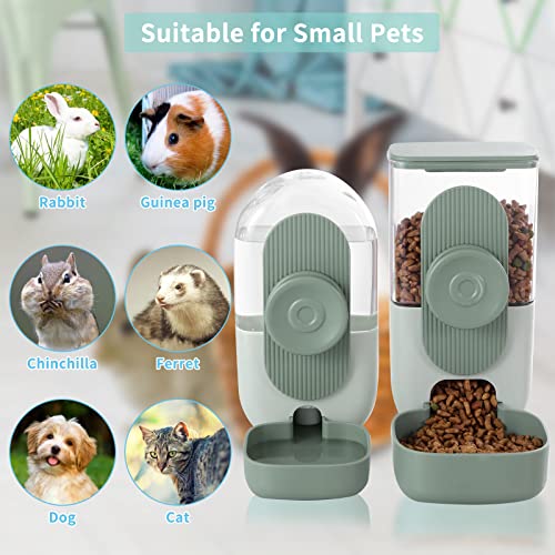 Lemtrflo Hanging Automatic Food and Water Dispenser, Gravity Rabbit Feeder Set, Cage Cat and Bunny Food Bowl ( - view 4