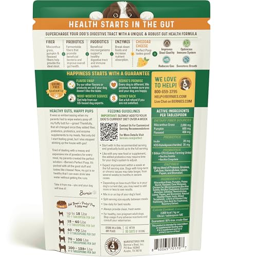 Perfect Poop Digestion & General Health Supplement for Dogs: Fiber, Prebiotics, Probiotics & Enzymes Relieve D - view 3
