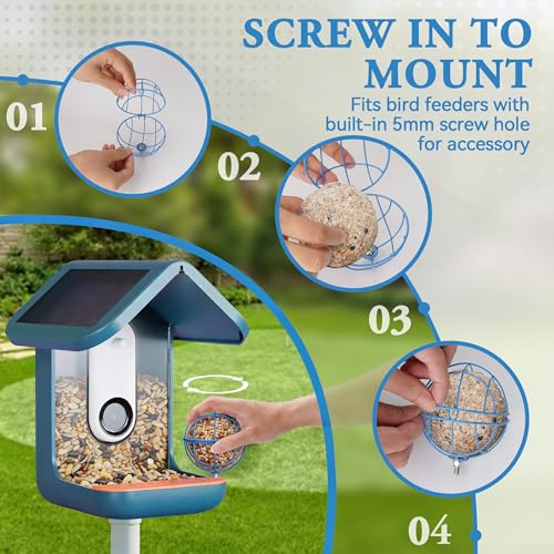 Metal Suet Ball Holder for Bird Buddy Smart Feeders & Others with 5mm Screw Hole for Accessory, Compatible wit - view 4