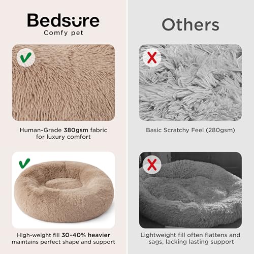 Bedsure Calming Dog Bed Medium Size Dog - Donut Washable Medium Pet Bed, 30 inches Anti-Slip Round Fluffy Plus - view 4