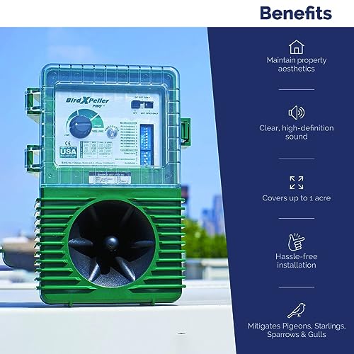 Bird-X BirdXPeller Pro Electronic Bird Preventer Version 1, Sonic Bird Decoy Device, Perfect for Pigeons, Star - view 6