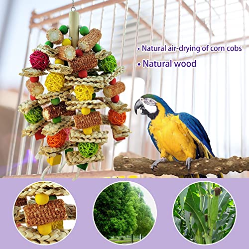 Parrot Toys, Natural Corncob Bird Chew Toys for Small and Medium Macaws, African Grey Parrots, Parrots Bird Ca - view 4
