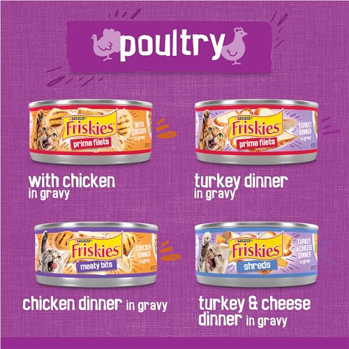 Purina Friskies Gravy Wet Cat Food Variety Pack, Poultry Shreds, Meaty Bits and Filets - (Pack of 32) 5.5 oz.  - view 4