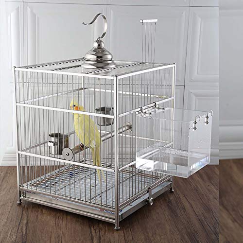 Bird Bath Cage, Cleaning Pet Supplies Cockatiel Bird Bathtub with Hanging Hooks for Little Bird Parrots Spacio - view 7