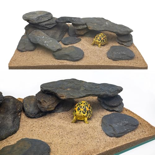 Aquarium Stone Natural Slate Stream Turtle Tank Rocks 3-7 inches Fish Rock for Aquarium Aquascaping Shrimp Tan - view 5