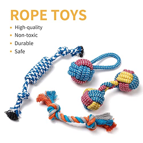 Toozey 7 Pack Small Dog Toys, Puppy Teething Toys, Durable Ropes Chew Toys, Cute Calf Squeaky Dog Toys, Non-To - view 4