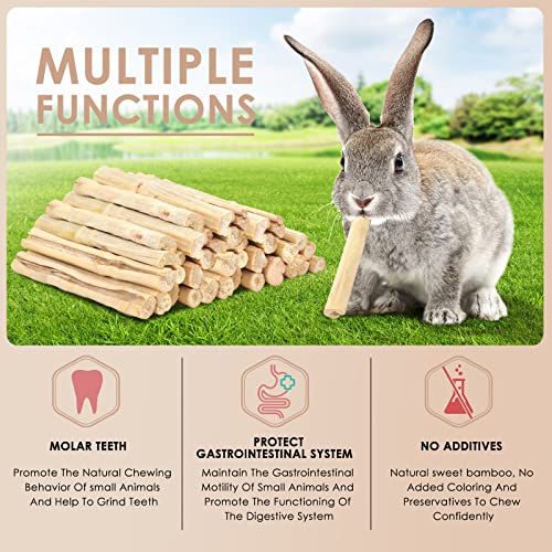 Bissap 700g/1.5Ib Sweet Bamboo Chew Sticks for Rabbits, Bunny Chewing Sticks for Rabbits Hamster Chinchilla Gu - view 4