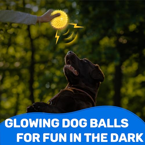 6 Pack 2.5" Light Up Squeaky Dog Balls, Spiky Dog Toy Balls for Puppy Small,Medium Dogs - view 7