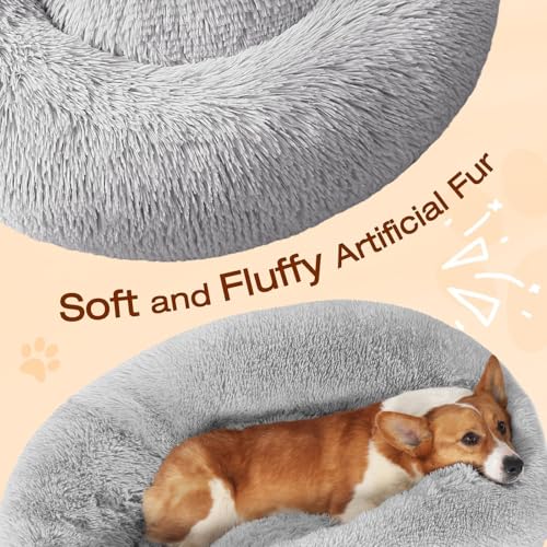 JOLLYVOGUE Dog & Cat Bed, Calming Anti-Anxiety Pet Bed for Small Dogs, Fluffy Donut Cushion for Small and Medi - view 4