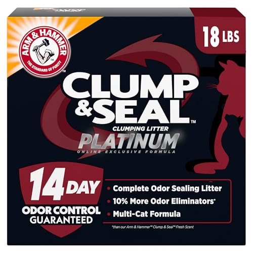 ARM & Hammer Clump & Seal Platinum Cat Litter, Multi-Cat Clumping Litter Forms Rock-Hard Clumps, Powerful Odor - view 2