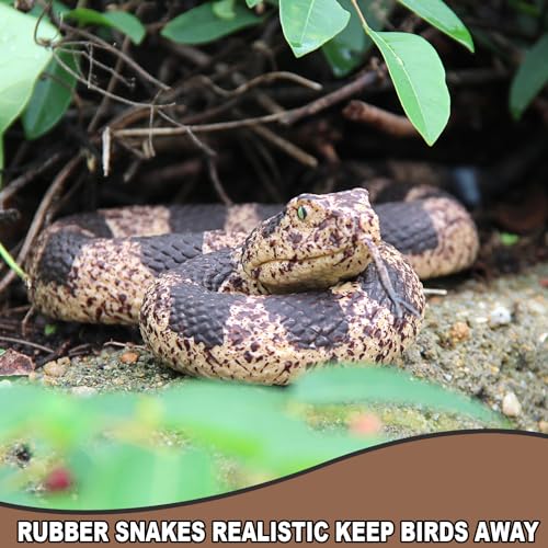 Upitry Rubber Snakes Fake Snake Rattlesnake - Realistic Keep Birds Away - Prank Life Size Toy That Look Real - - view 5