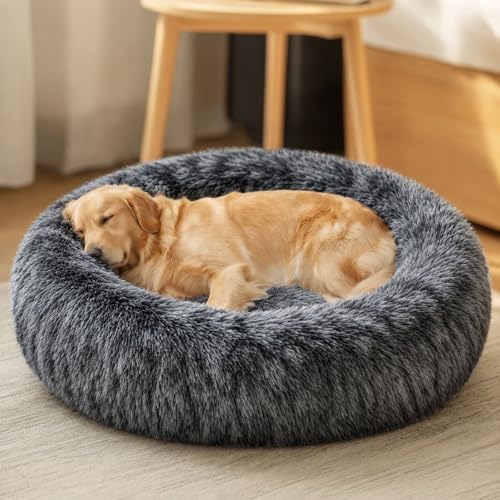 JOLLYVOGUE Calming Dog Beds Extra Large Sized Dog, 45in Donut Washable Large Pet Bed, Anti-Slip & Anti-Anxiety - view 2