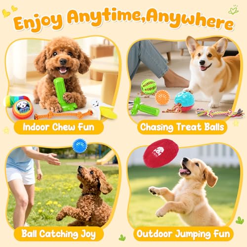 KIPRITII 25 Pack Various Dog Toys Set – Ideal for Teething, Entertainment & Interactive Play, Includes Puppy T - view 4