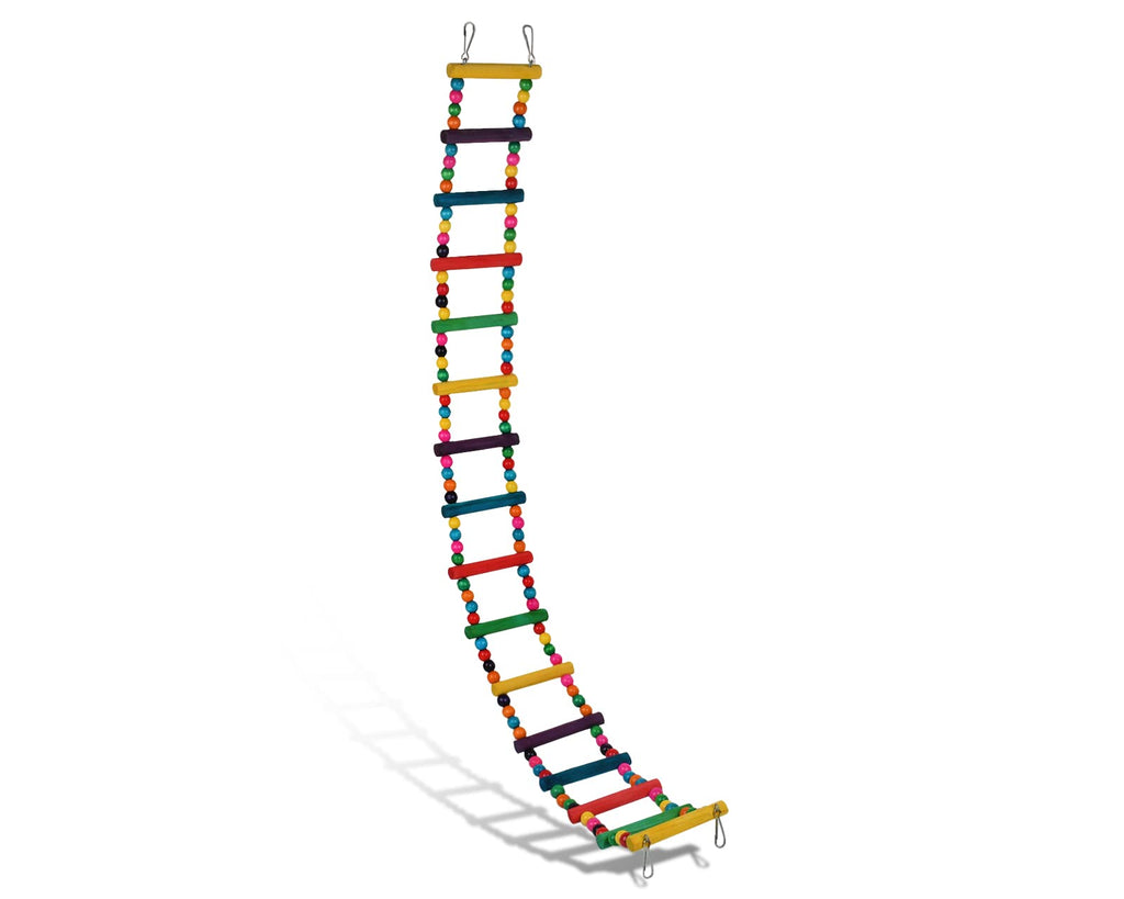 DS. DISTINCTIVE STYLE Bird Ladder Toys Coloured Flexible Parrot Swing Bridge Wooden Cockatiel Cage Hanging Cli
