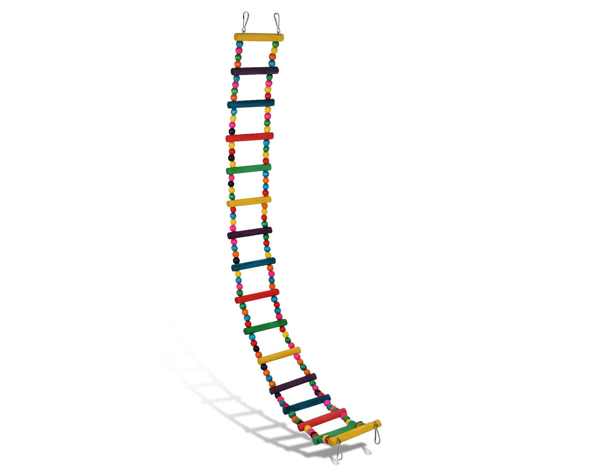 DS. DISTINCTIVE STYLE Bird Ladder Toys Coloured Flexible Parrot Swing Bridge Wooden Cockatiel Cage Hanging Cli